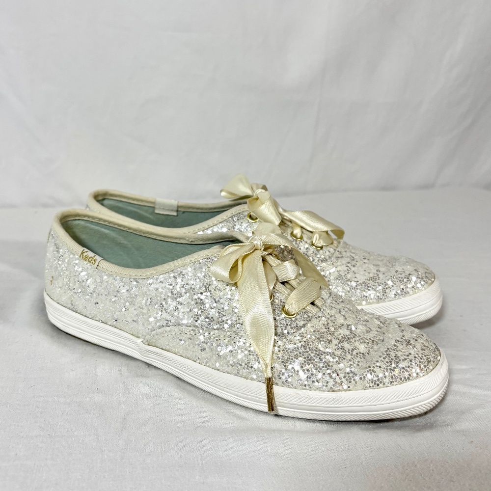 Kate Spade Keds Glitter Sneakers Wedding‎ Shoes Bridal Shiny Slip On